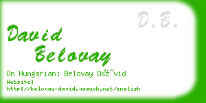 david belovay business card